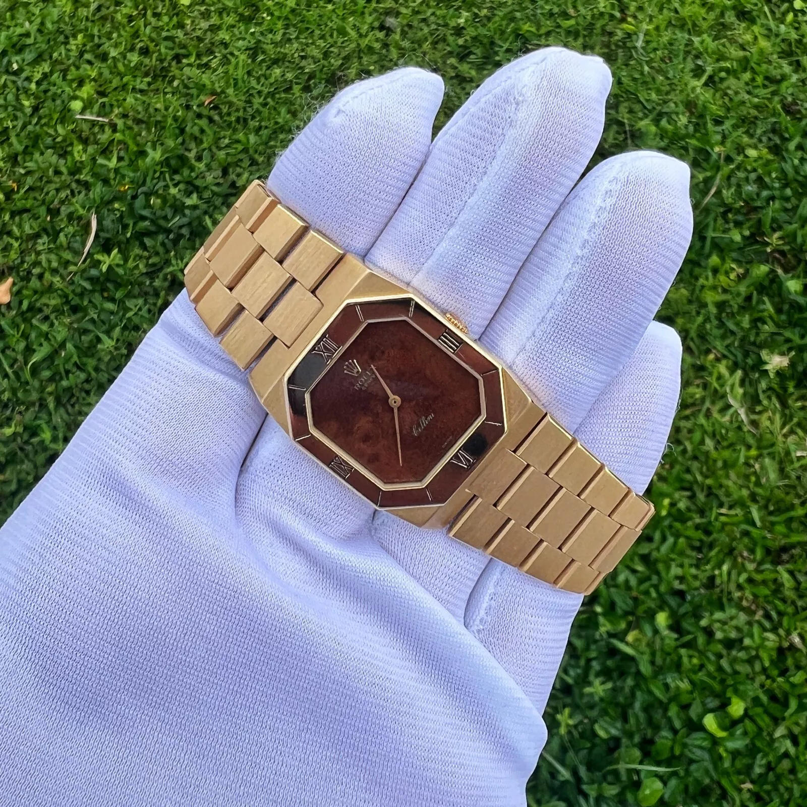 Rolex Cellini 4350 Octagon VINTAGE (Super Rare Wood Dial)